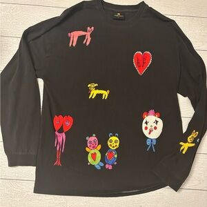 Teddy Fresh long sleeve tee shirt M All my Friends Doodle EUC